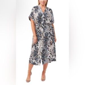 MSK plus size abstract print midi dress Size 2X